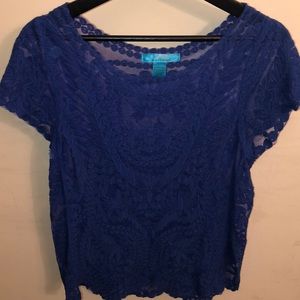Sheer blue lacey blouse S/M